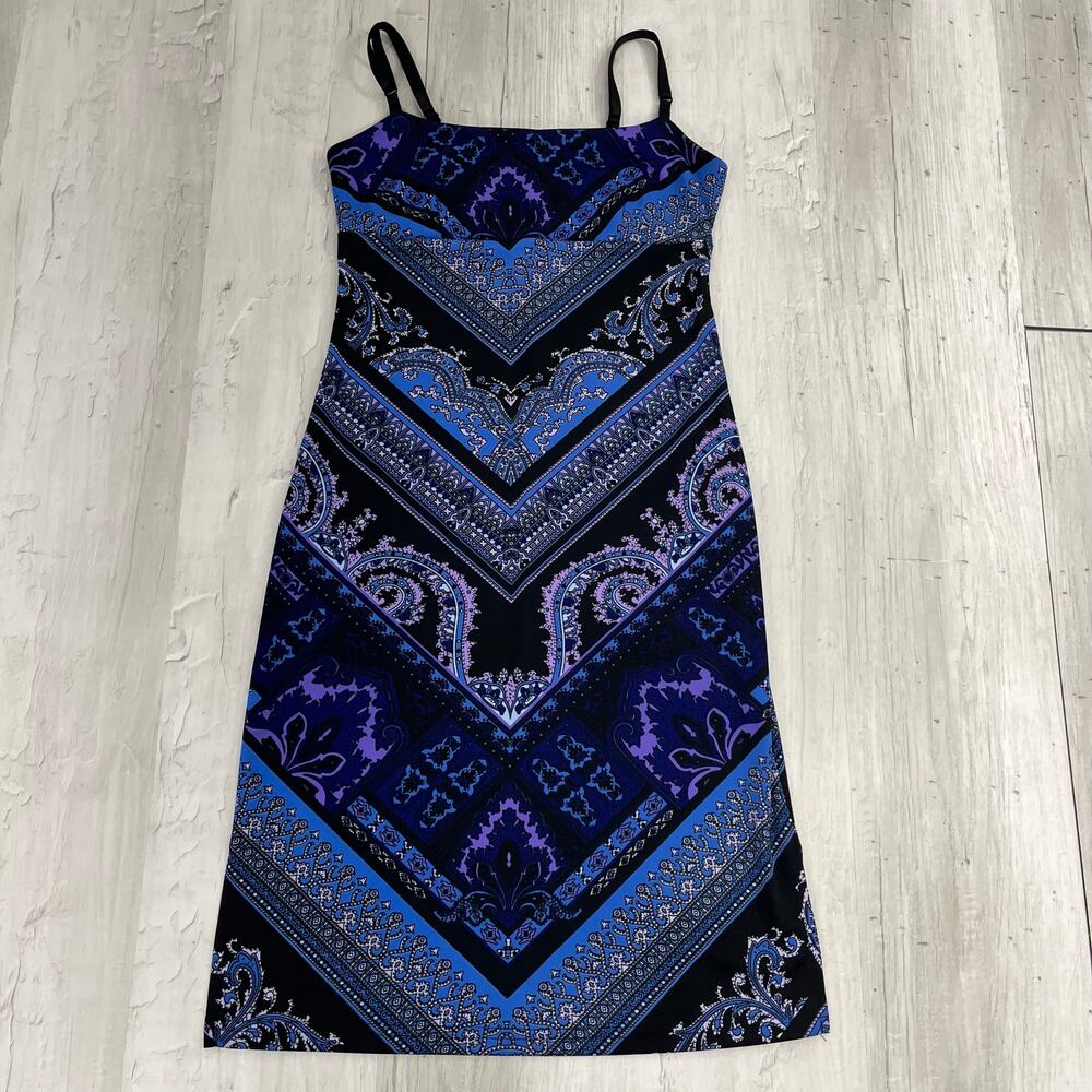 Vintage Weather Vane Y2K Whimsigoth Paisley Midi Dress XS Geometric Slinky